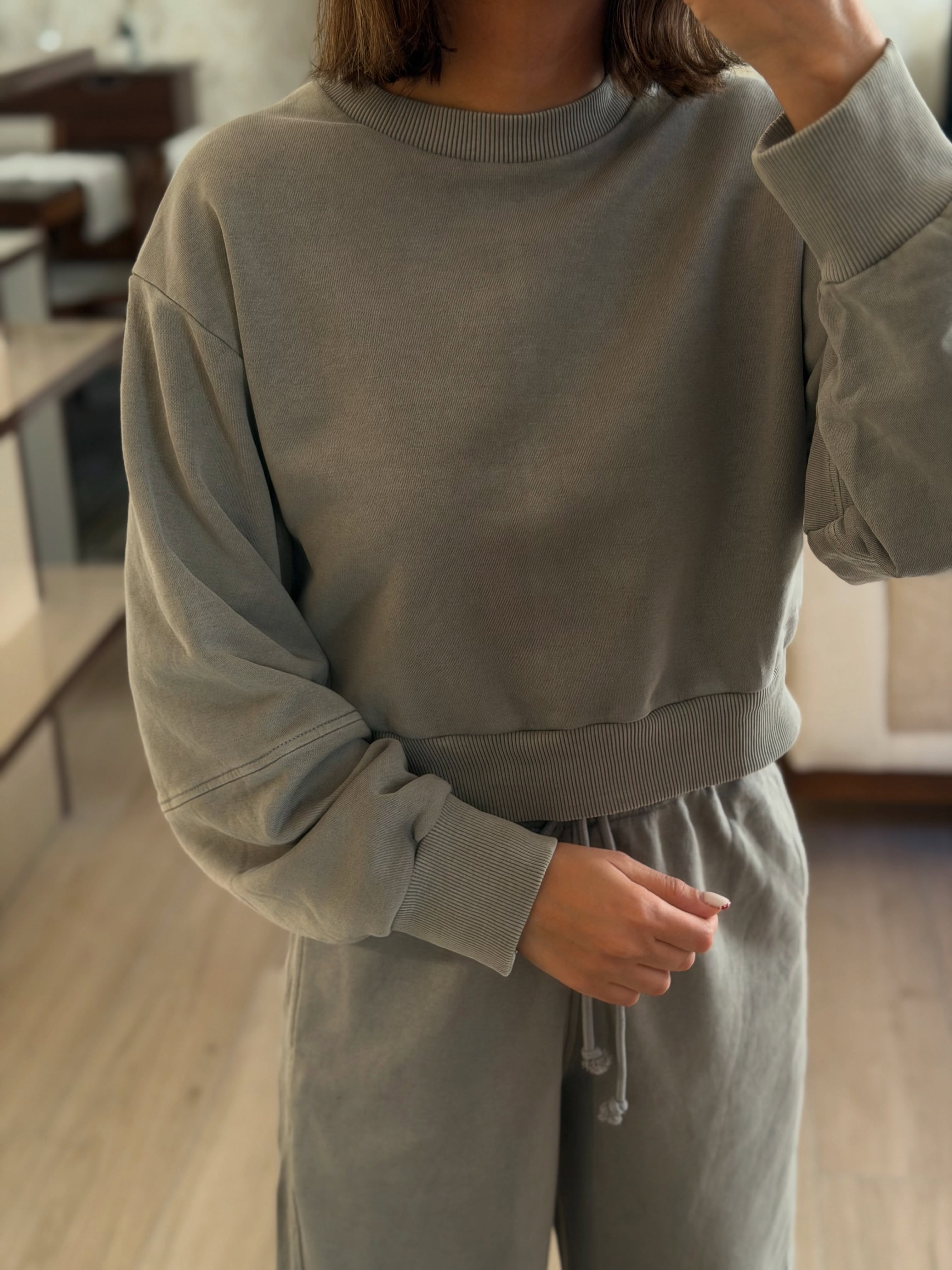 ست دورس  کراپ و شلوار جاگر zara سنگشوری